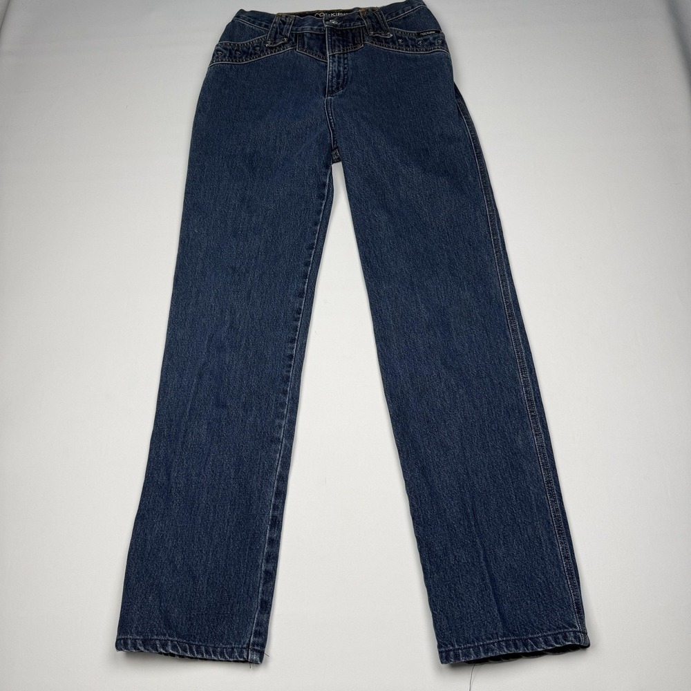 Rockies Jeans Size 10 (28x32) Blue High Rise Slim Straight Studded Denim